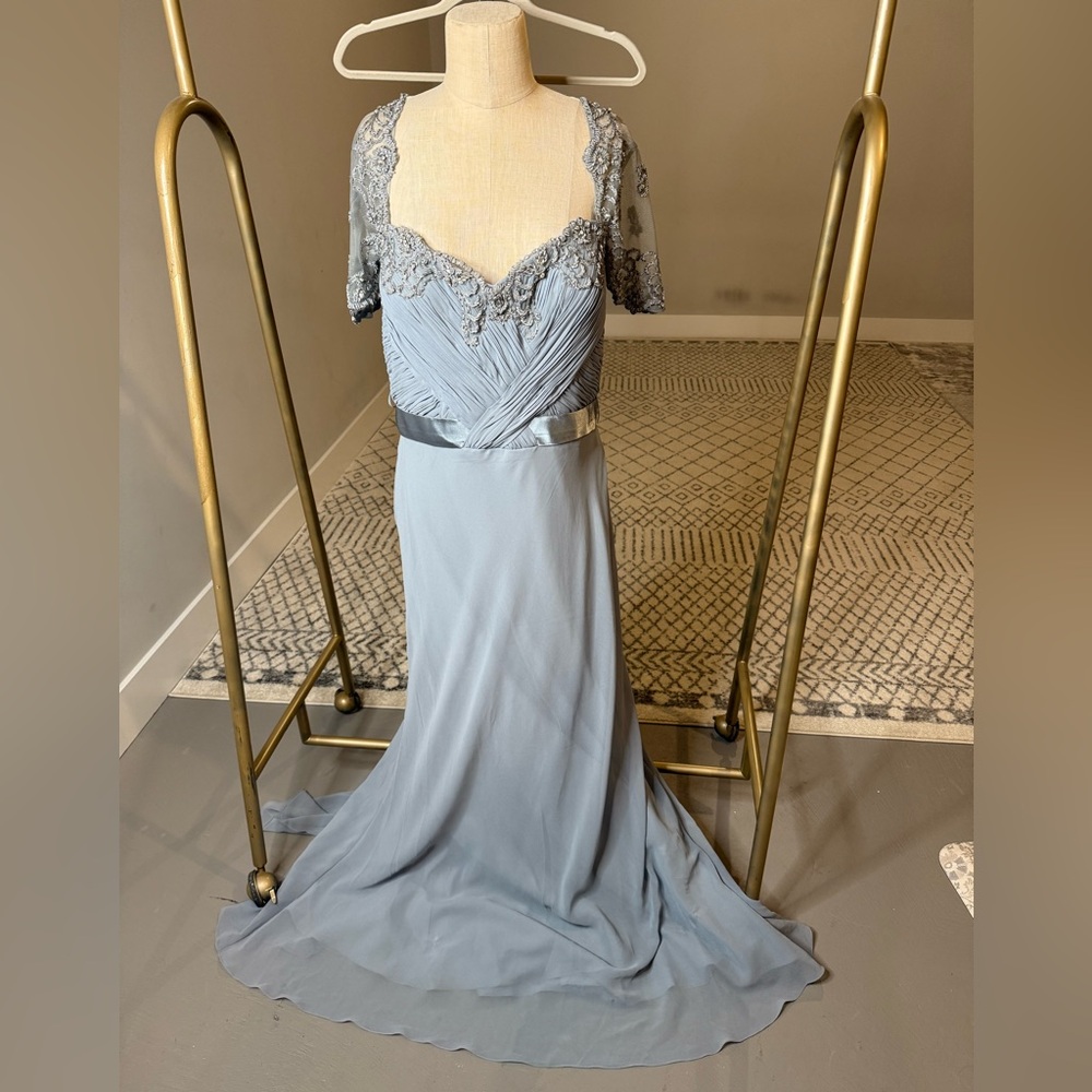 Elegant Mother of the Bride or Groom Gray Evening Gown